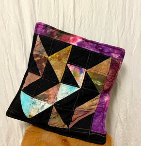 Jazz Patchwork Pillow Quilted Cover (insert not included )