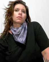 Load image into Gallery viewer, Violet Snakeskin Shibori Tie Dye Bandana