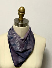 Load image into Gallery viewer, Violet Snakeskin Shibori Tie Dye Bandana