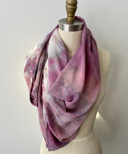 Load image into Gallery viewer, Peony in Bloom Shibori  Silk Square Scarf

