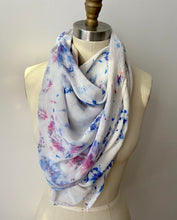 Load image into Gallery viewer, Confetti Blues Ice Dye Silk Scarf