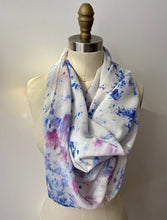 Load image into Gallery viewer, Confetti Blues Ice Dye Silk Scarf
