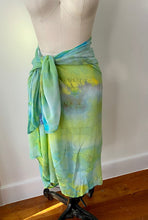 Load image into Gallery viewer, Tropics Ice Dye Silk Chiffon Oversized Scarf

