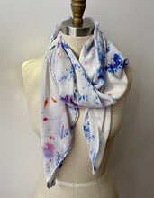 Load image into Gallery viewer, Confetti Blues Ice Dye Silk Scarf