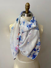 Load image into Gallery viewer, Confetti Blues Ice Dye Silk Scarf