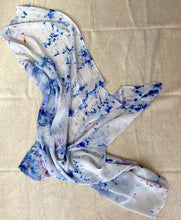 Load image into Gallery viewer, Confetti Blues Ice Dye Silk Scarf