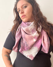 Load image into Gallery viewer, Peony in Bloom Shibori  Silk Square Scarf
