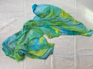Tropics Ice Dye Silk Chiffon Oversized Scarf