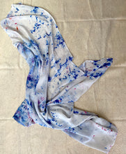 Load image into Gallery viewer, Confetti Blues Ice Dye Silk Scarf
