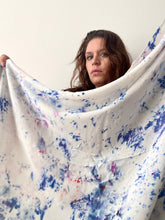 Load image into Gallery viewer, Confetti Blues Ice Dye Silk Scarf
